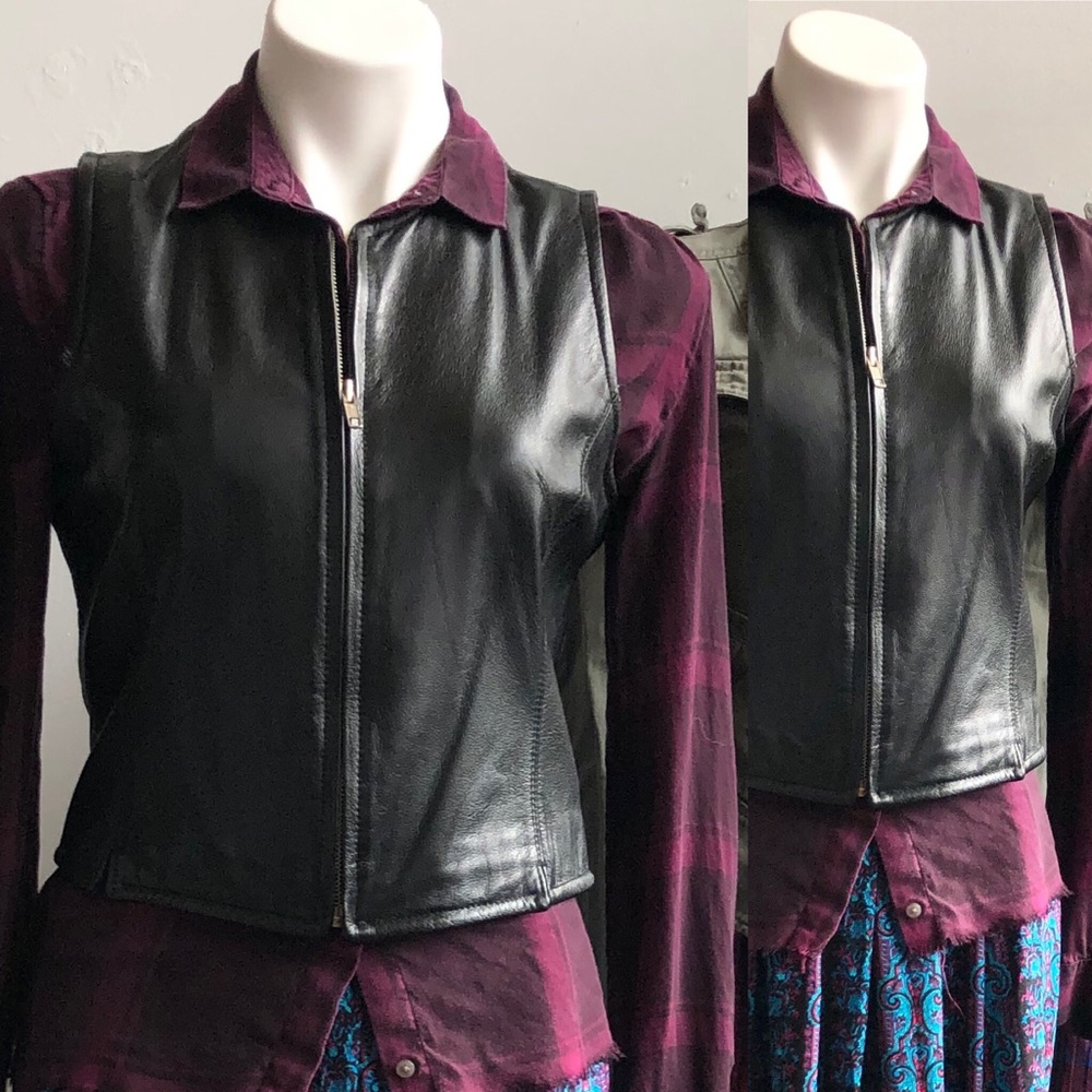 Black 100% Leather Vest